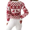 Chandails pour femmes Chaud Noël Femmes Pull Père Noël Noël Impression À Manches Longues O-cou De Noël Tricot Pull Pull Top Jumper KnitwearL231122