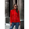 Vestes femme veste femme automne manteau debout femmes rouge angleterre Style double boutonnage col Mandarin vêtements rétro