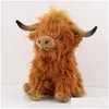 Plush Dolls Simation Highland Cow Animal Doll Soft Stuffed Toy Kawaii Kids Baby Gift Home Room Decor 27Cm 221024 Drop Delivery Toys Dhzjm