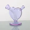 Raffreddare colorato Love Heart Style Pyrex Tubi di vetro spesso Filtro gorgogliatore Portatile Dry Herb Tabacco Preroll Rolling Sigaretta Sigaro Bong Holder Pipa ad acqua Fumare DHL