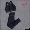 Yoga Outfit Mode Dames Trainingspakken Vest Broek Sets Letterprint Dames Tweedelige set Sexy Dames Fitnesskleding Sportkleding Pak D Dhr0E