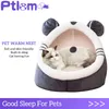 Mats Warm Cat Bed Cute Cat House Foldable Kitten Cushion Winter Pet Enclosed Sleep Tent Soft Cat Nest Cave Washable Dog Basket Mat