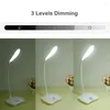 Table Lamps Led Desk Lamp USB Powered Light Touch Dimming Portable 3 Color Stepless Dimmable Eye Protection Bedroom Night Lights