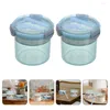 Storage Bottles 2 Pcs Oatmeal Cups Lids Milk Mason Jar Pickle Forks The Containers Overnight Oats Pp Child Jars