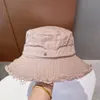 Designer brede rand hoeden zonnebrandcrème zonnehoed vissershoed emmerhoed voor dames gerafelde pet boerderijhoed