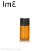 1ml 2ml 3ml 5ml Amber Glasses Bottle with Plastic Lid Insert Essential Oil Glass Vials Perfume Sample Test Bottles Elufm