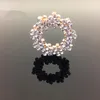 Hårklipp 30st 27 27mm Clear Crystal Rhinestone Paled Floral Round Alloy Button Patch Sticker Girls Jewel Garment Shoe DIY