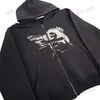 Men's Hoodies Sweatshirts Anime print Gothic Streetwear Long Sleeve Black Zip Hoodie Y2k Grunge clothes Sweatshirt Korean Fashion Punk Sport Coat Pullover T231127