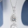 Chokers Loriele 100 Real Necklace for Women VVS Round Cut Diamond Pendant Girl Friend Jewelry S925 Sterling Silver GRA 231127