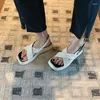 Sandalen Frauen 2023 Sommer Schwamm Kuchen Dicken Boden Mode Offene spitze Casual Alle Spiel Strand Schuhe