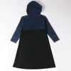 Robes de fille Robe de fille de fille manches longues enfants pour hiver décontracté enfants vêtements à capuche Denim noir