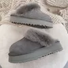 Designer Slides heren dames sneeuw mini enkel korte Eiderdown lederen winter platformlaarzen kastanje grijs zwart wit dames meisjes laarsjes Shoesugglis laarzen