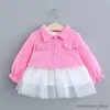 Ensembles de vêtements Filles printemps et automne décontracté bébé filles vêtements maille robe + manteau ensembles de vêtements de mode nouveau-né princesse enfants R231127