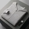 Men's Sweaters Thickened Hoodie 100 Wool Zipper Cardigan Yuanbao Needle Sweater Autumn and Winter Warm Top Fashion Coat Casual 231127