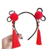 Hårtillbehör Head Hoop Non-Slip Utsquisite Gift Chinese Style Hanfu Flower Tassel Pannband Girls Daily Wear