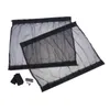 Parasole per auto 2 pezzi Finestra laterale automatica Protezione UV Tenda a rete Scudo scorrevole (Nero)