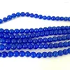 Kralen blauw ronde chalcedony jades stenen mode dames sieraden maken 4 mm 6 mm 8 mm 10 mm 12 mm losse spacers bevindingen 15 inch ge413