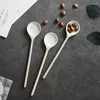 Ensembles de vaisselle créative Vintage cuillère à café faite à la main assaisonnement remuant longue poignée en céramique ménage personnalisé