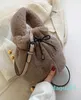 Winter Totes Imitation Mink Fur Bag Women's Fashion Celebrity Hbag Wrist Lantern Cute Mini Ins