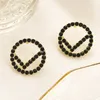 Top 2023 Designer stadning kolczyki czarne perły kolczyki w nowym stylu biżuteria