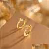 أقراط مسمار المجوهرات 925 Sterling Sier Fashion Sweet Tiny Tiny Diamon Ear Buckle Puckle Gimesite Girls for Girls Kids Lady Drop Dhxpz