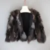 Pelz Marke Heißer Verkauf Mode Echt Pelzmantel Kurze Stil Frauen Winter Echt Silber Fuchs Pelz Mäntel Damen Warme 100% natürliche Fuchs Pelz Jacke