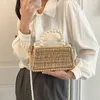 premium designer bag High capacity Casual and simple the tote bag raffia bag luxury straw bag Pearl Shoulder Strap Small Square Crossbody Bag summer travel beach bag