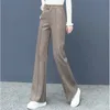 Women's Pants s Big Size Thick Wool Blend Straight Korean style Woolen Wide Leg Winter Casual High Waist Loose Trousers 231127