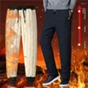 Calças masculinas inverno quente lã homens 2023 lambswool grosso casual térmico sweatpants masculino calças de alta qualidade à prova dwaterproof água corredores