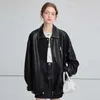 Black Winter Faux Leather Jacket Women Korean Loose Moto Biker Female Autumn Fashion Streetwear Lady Outerwear Pu Coats