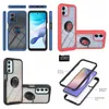 Metallfingerringhållare Fall för Moto G Play Stylus 5G Edge+ 2023 Samsung A04E A24 Xiaomi Redmi Note 12 Pro 2in1 Hybrid Hard PC TPU Bumper Frame 360 ​​SUCKSUPPLEACT COVER