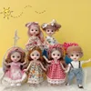 Куклы 16 см мини -куклы BJD 13 подвижная девчонка Baby 3d Big Eyes Beautiful Diy Doy Coll с одеждой наряжать 112 куклы моды 230427