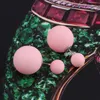 Hot Sell Double Sides Big Pearl Stud oorbellen 10 Candy Colors Rubber Ball Ball Earrings vrouwen feestkraal oorstudie sieraden cadeau