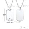 Pendant Necklaces Stainless Steel Mens Dog Tag Necklace with Cubic Zirconia Stone Pendent Men Jewelry 230426