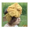 Accessoires De Cheveux Turban Mode Pli Dentelle Arcs Bandeau Pour Enfants Bandeau En Mousseline De Soie Douce Grand Arc Élastique Filles Cheveux Drop Delivery Bab Dhrfk