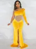 Lässige Kleider IDress Samt Sexy Party Frauen Abend Elegantes Nachtkleid Sheer Mesh Strass Bodycon Maxi Robe Femme 2023