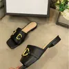 Top Calidad Mujer Diseñador Zapatilla Diapositivas Zapatillas Planas Sandalia Botines G Sandalias de verano Moda Clásico Casual Mujer Sliders Playa Cuero genuino con caja 10A