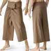 Pantalons pour hommes Mode Casual Loose Hommes Pantalons d'arts martiaux Lin Pirate Style Harem Vie quotidienne