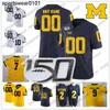 2021 Michigan 12 voetbalshirt Custom Woerines NCAA Cade Mcnamara 25 Hassan Haskins 2 Blake Corum 6 Cornelius Johnson 150TH Heren Jeugd