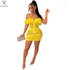 Casual Dresses Vazn 2023 Stropplös ärmlös mini Kort klänning Pure Color Tight Fashion Women Sexig Party Style