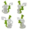 Vintage 6inch Recyler Dab Rig Bong Bong Hookah Pipe Factory Original Glass Made pode colocar o logotipo do cliente por DHL UPS CNE