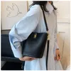 Shopping Bags Ins Sale 2023 Summer Simple Shoulder Tote Texture Crossbody Bucket Bag