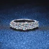 Pierścionki ślubne 18k plastowane 3 6ct All for Women 5 Stones Sparkling Diamond Band S925 Srebrna biżuteria GRA 231127