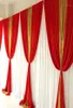 Decorazione per feste Design Tenda bianca Rosso ghiaccio Seta oro Paillettes Drappo Fondale Matrimonio Compleanno2901280