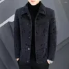 Men's Jackets Men Woolen Coat Casual Jacket Thick Warm With Lapel Collar Long Sleeve Pockets Cozy Winter