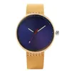 Wristwatches Black/Blue/Red Colorful Dial Women Wrist Watch Maple Wood Case Lady Watches Simple Casual Leather Band 2023 Fashion Clock