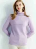 Kvinnors tröjor Cashmere Sweater Kvinnor stickade tröjor 100% merinoull Turtleneck långärmad pullover 2022 Winter Autumn Jumper Top Clothes Zln231127