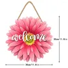 Flores decorativas são bem -vindas com corda de coroa da porta da frente da varanda, sinalização de eucalipto artificial vasta floral wali wood hang party johreywarming housewarming