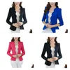 Vestes pour femmes Femme formelle couleur unie bouton unique mince mode bureau costume d'affaires veste décontractée femmes manteau vêtements d'extérieur Drop Deli Otrem