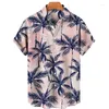 Men's T Shirts 2023 Summer Hawaii Short Sleeve 3D Printed Flower Casual Social Shirt Top Evening Vacation Style Tropical Beach